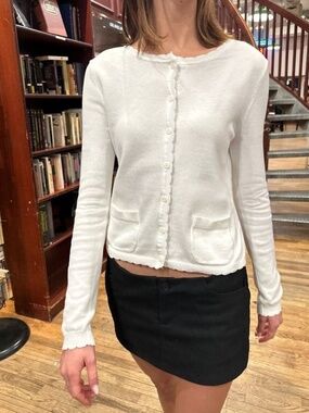 Brandy Melville Scalloped Button Down Cardigan